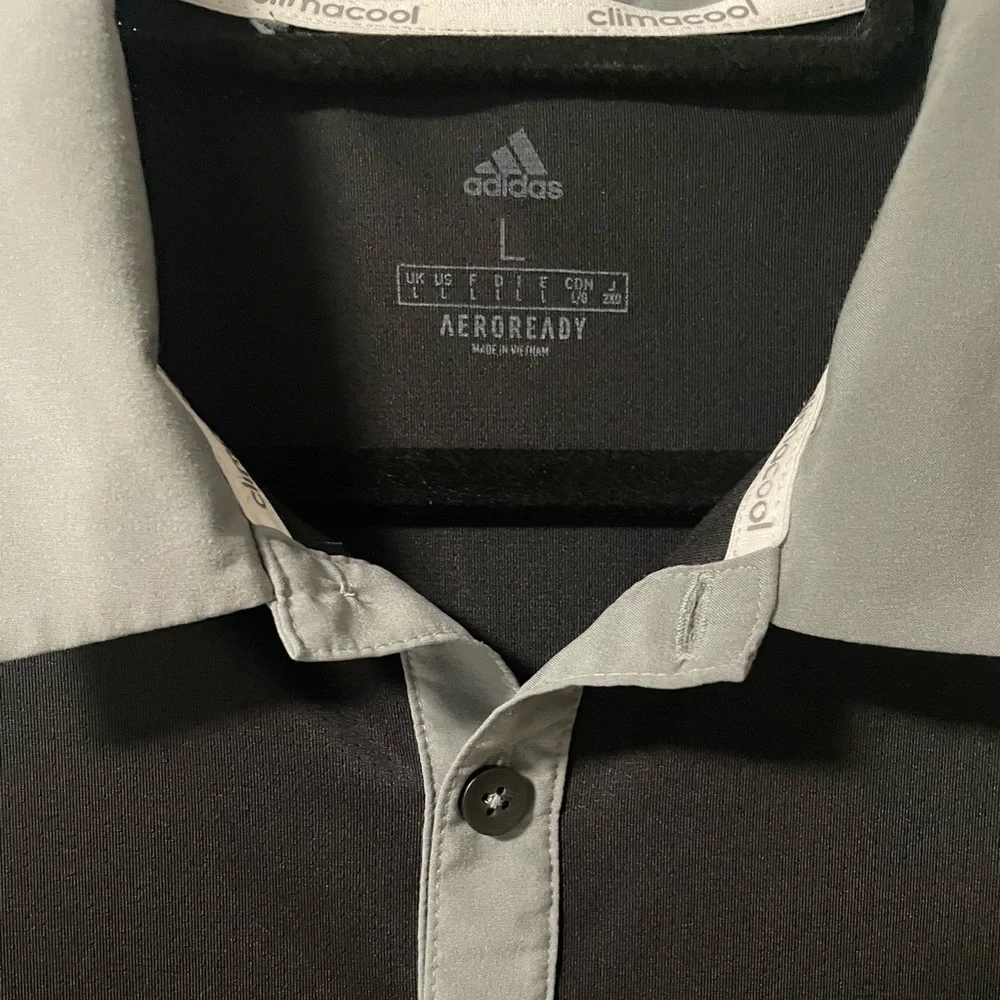 Adidas climacool aeroready polo shirt in black. Size Large
